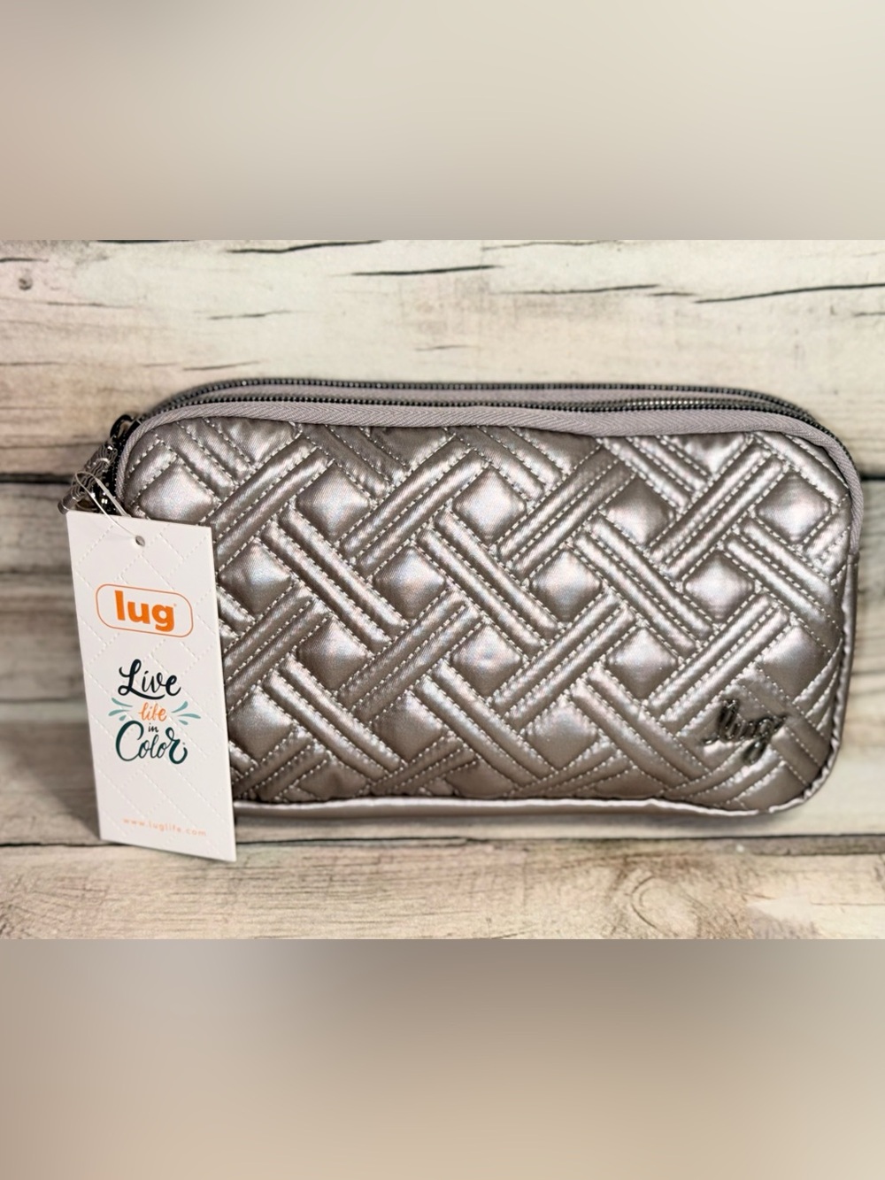 Lug Coupe XL Convertible Metallic Pearl Quilted Bag- NWT